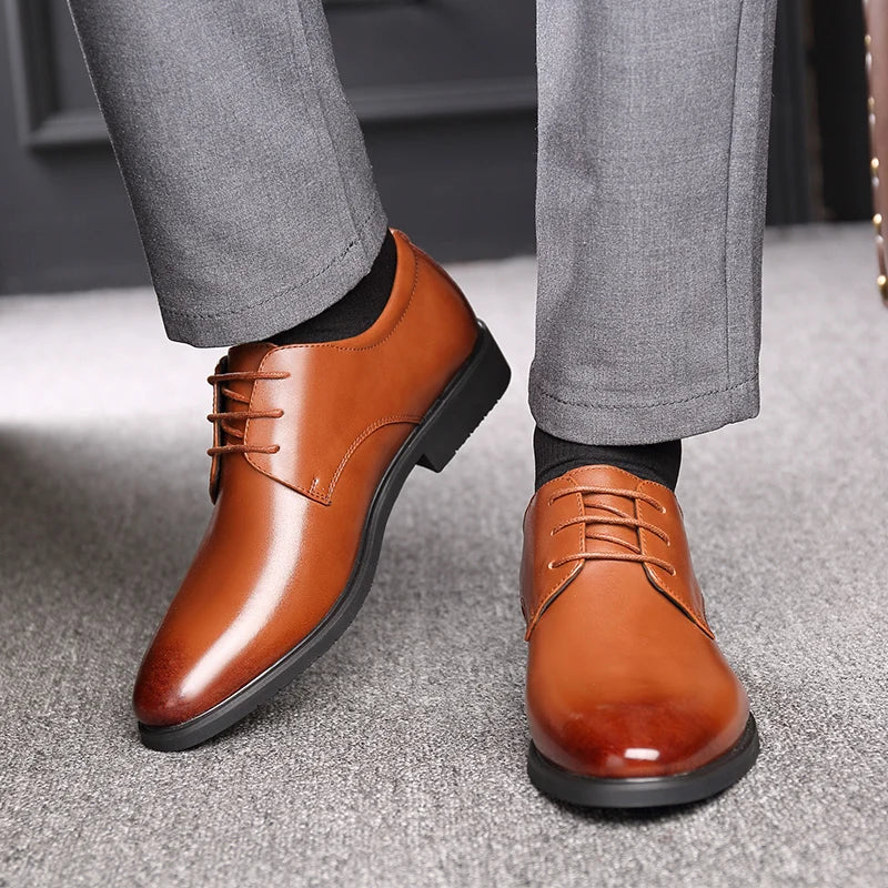 Leather Shoes Rubber Sole Office Business Dress Casual