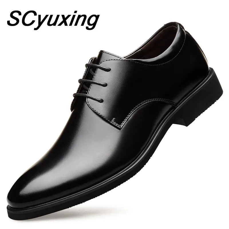 Leather Shoes Rubber Sole Office Business Dress Casual