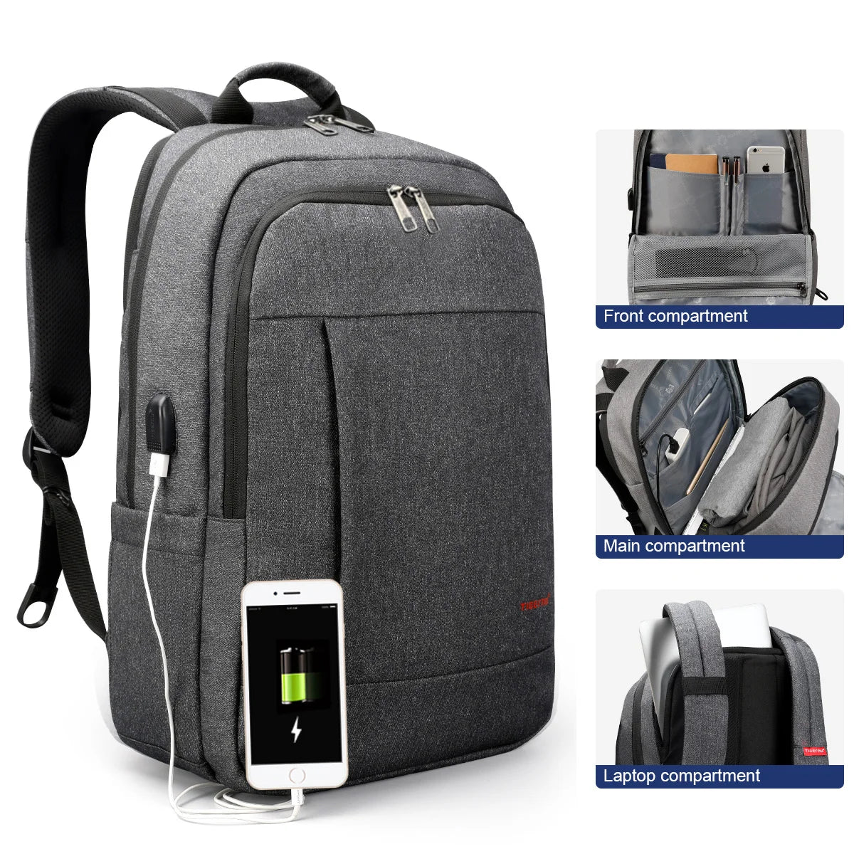 Anti-theft USB Charging 15.6-17inch Laptop Backpack  for school or work