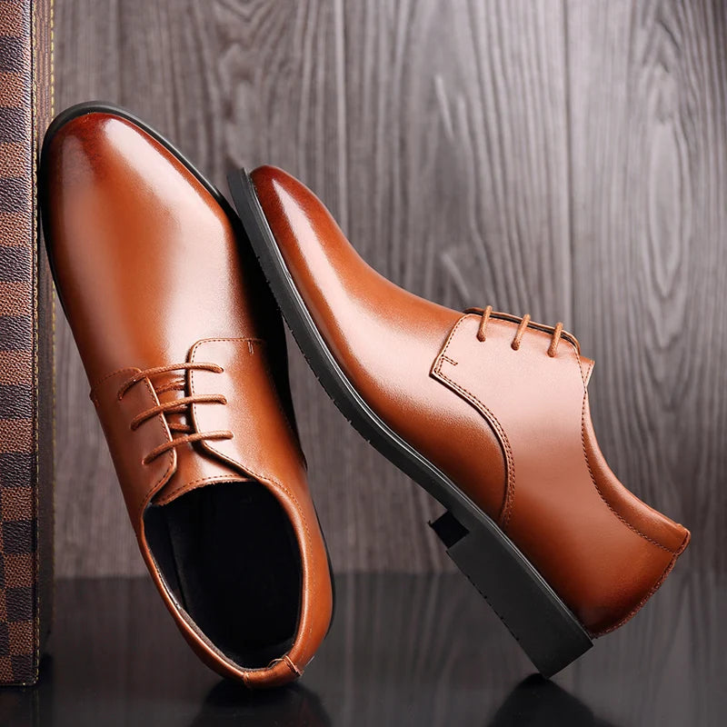 Leather Shoes Rubber Sole Office Business Dress Casual