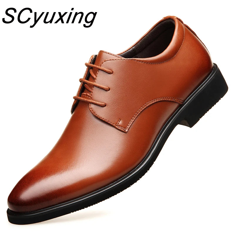 Leather Shoes Rubber Sole Office Business Dress Casual