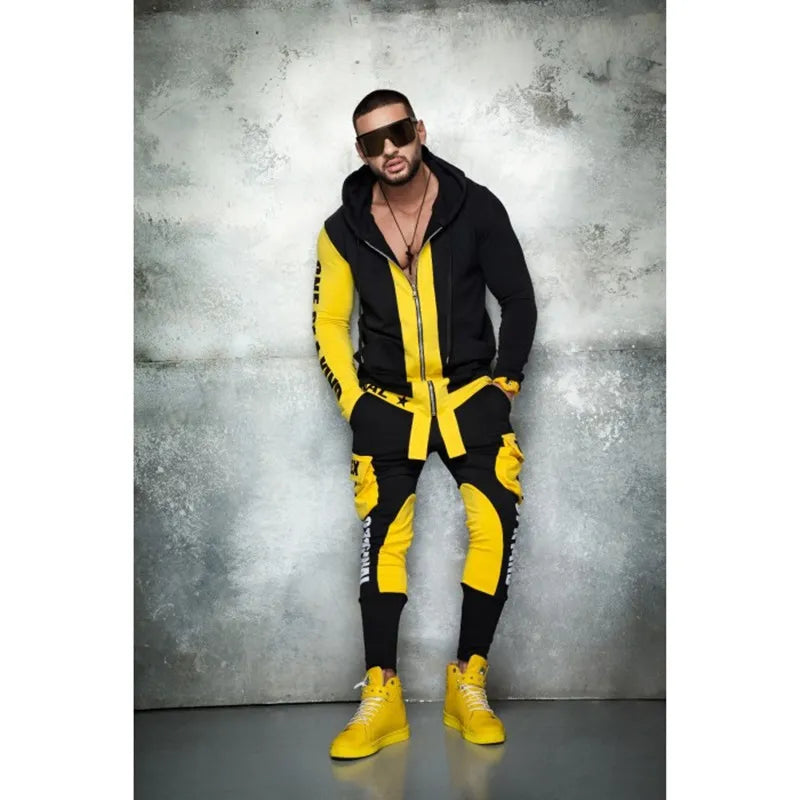 ZOGAA Hip Hop Men's Cool Hoodies 2 Piece Sweatsuit