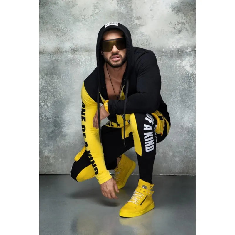 ZOGAA Hip Hop Men's Cool Hoodies 2 Piece Sweatsuit