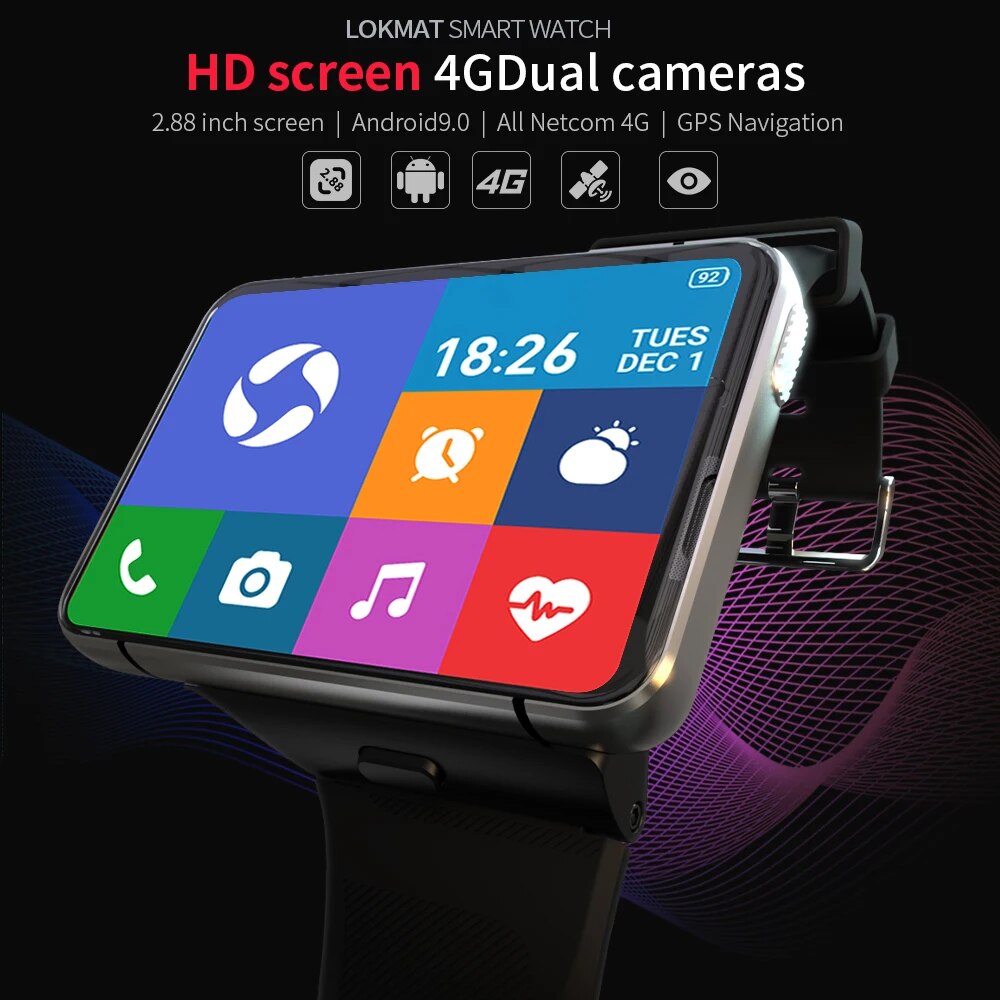 APPLLP MAX 4G WiFi Smart Watch Dual Camera Video Calls Android Watch Phone r 4G+64G Game Smartwatch