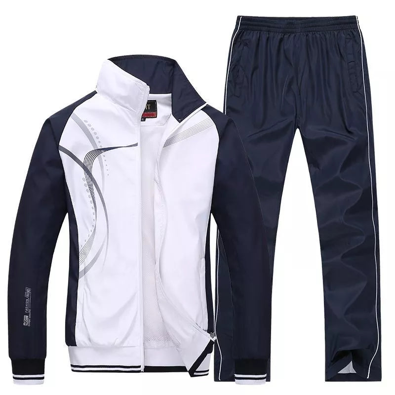 Men Sportswear New Spring Autumn Tracksuit 2 Piece Sets Fashion Print