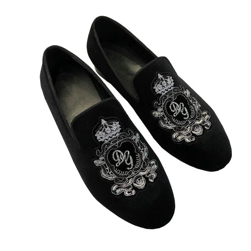 Insmk GZ Fashion Embroider Badge Loafers Men's Shoes