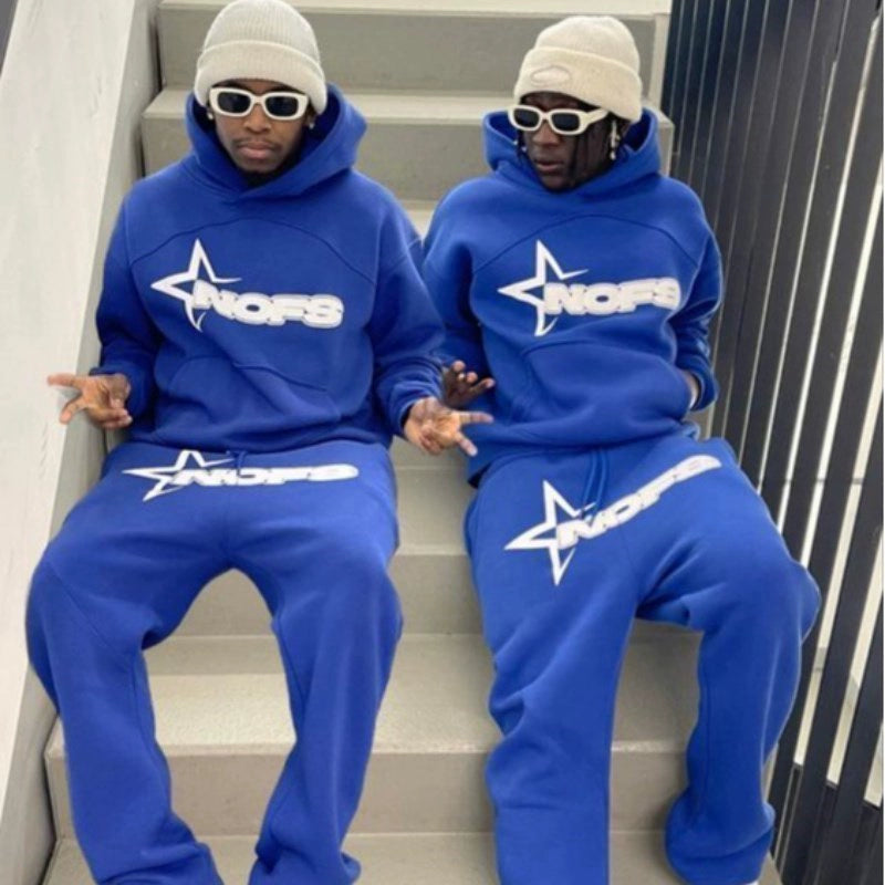 Retro  Hip Hop Fashion Trend 2PC Hoodie Set