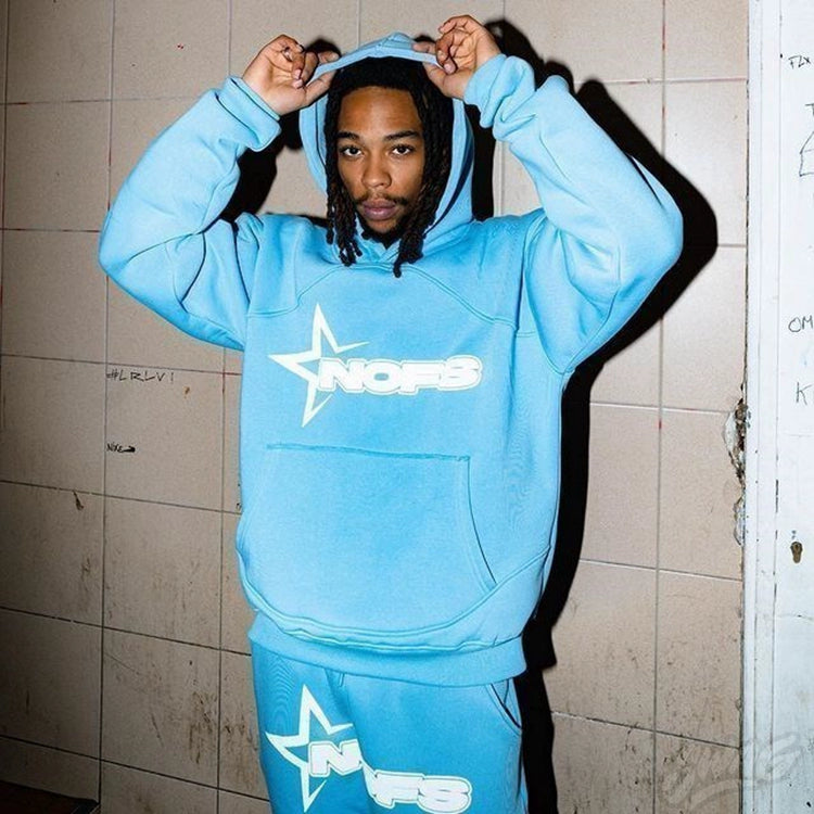 Retro  Hip Hop Fashion Trend 2PC Hoodie Set