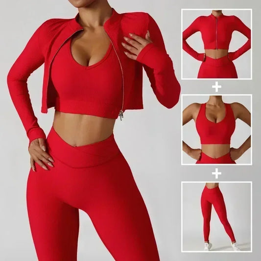 3 Piece Women's Tracksuit, training and exercise Sportswear