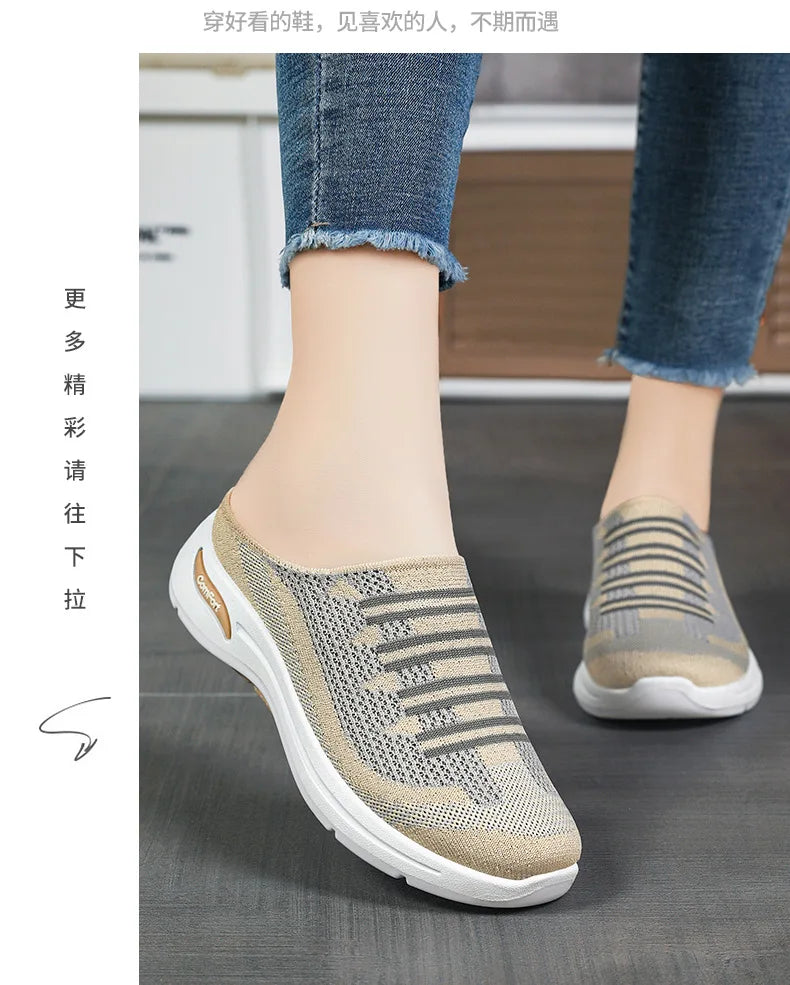 Slip on Casual Flats Comfortable Walking Sneakers Non Slip Plus Size