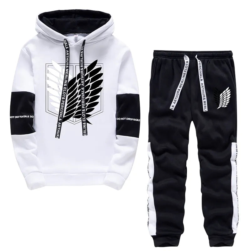 Men Tracksuit Two Piece Pullover Hoodies Tracksuit Men Luxury