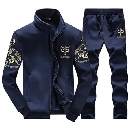 Men Winter Tracksuit Hoodies Casual Thick Fleece Jackets and Pants