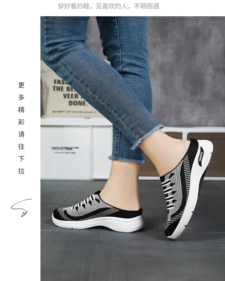 Slip on Casual Flats Comfortable Walking Sneakers Non Slip Plus Size