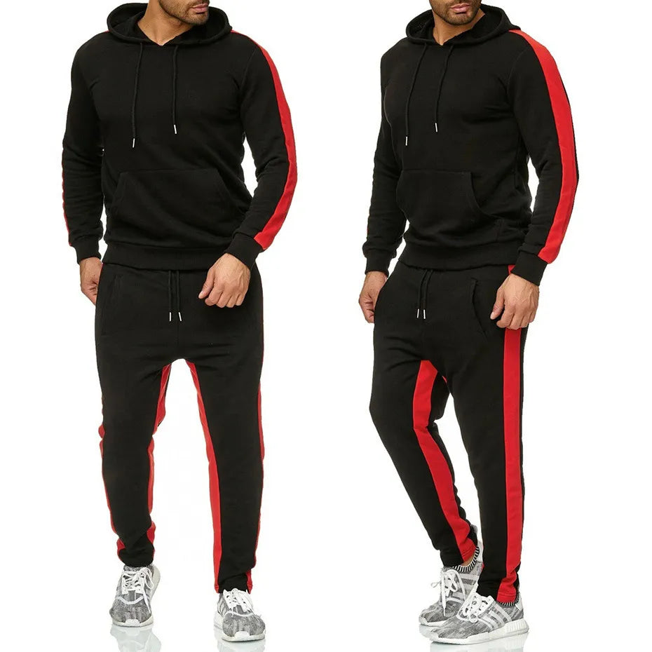 Men's 2 Piece Tracksuit Color Block Sweatsuit Stripes Casual Sportswear