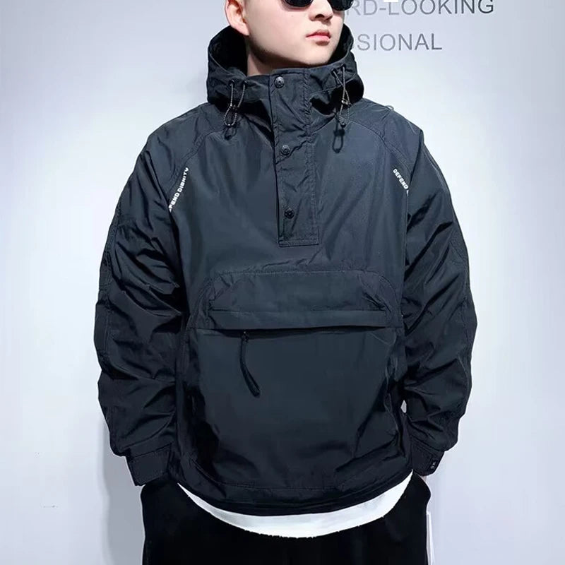 New Autumn Men's Jacket Korean Fashion Half-zip Fashion Hoodie