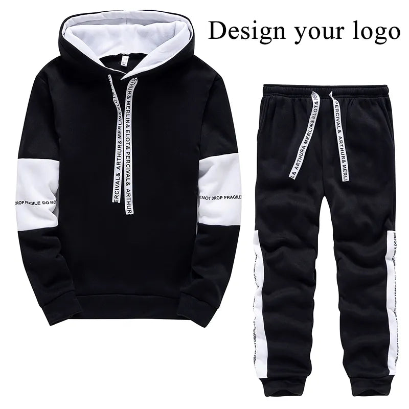 Men Tracksuit Two Piece Pullover Hoodies Tracksuit Men Luxury