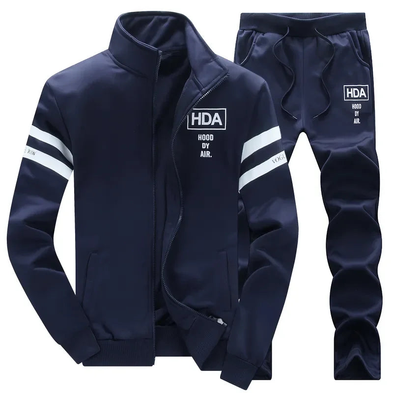 Men Winter Tracksuit Hoodies Casual Thick Fleece Jackets and Pants