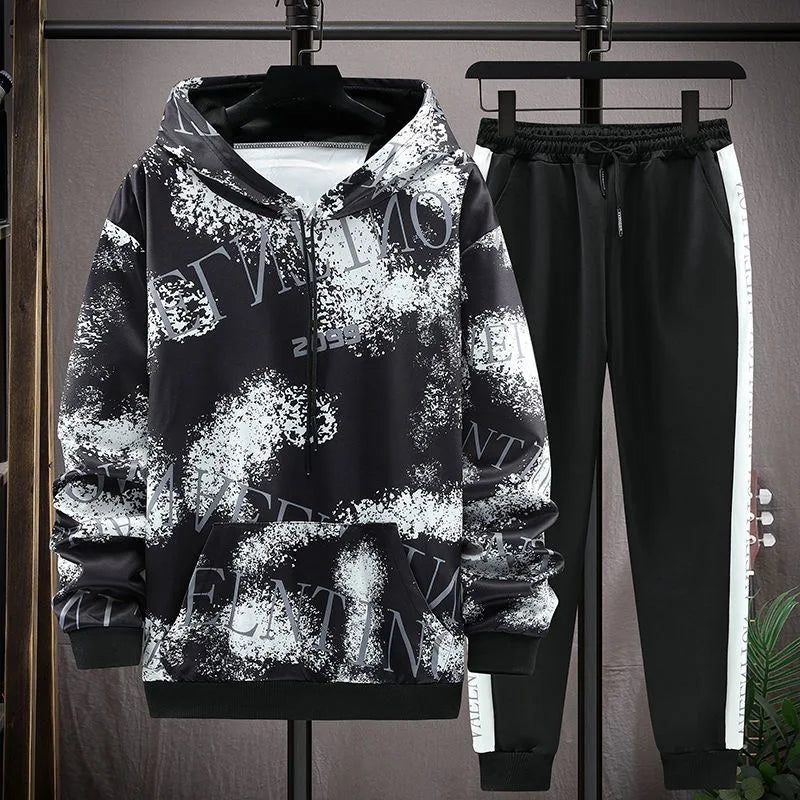 New Fashion Trend Camouflage Hoodie Set Men's Casual Relaxed Comfortable High Quality