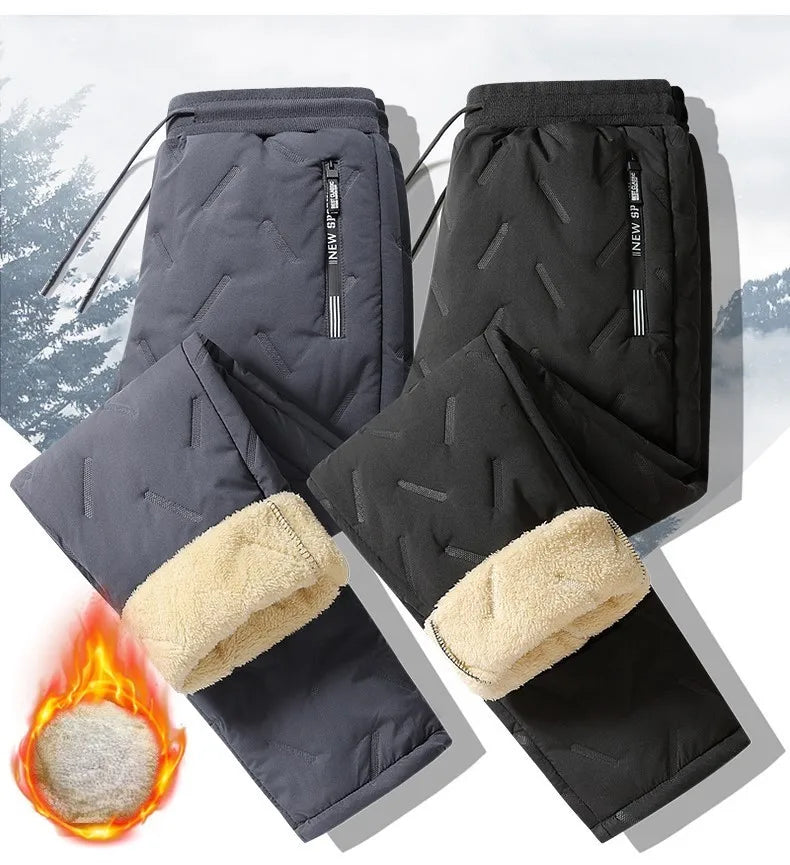 2024 Winter Fleece Lamb Wool Men's Tracksuit 3 Piece Set Warm Vest Jacket Pants