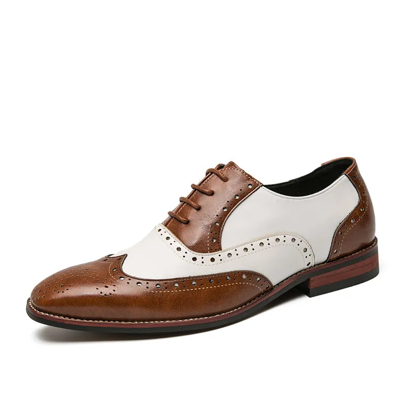 Men Dress Shoes Handmade Brogue Style Leather Oxfords Formal