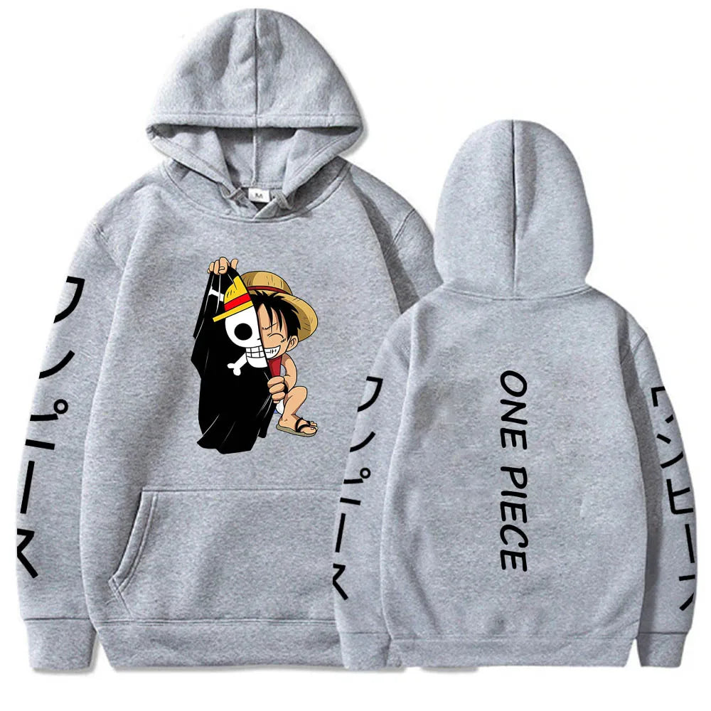 New One Piece One Piece Luffy Print Hoodie Unisex Sweater Plus Fleece