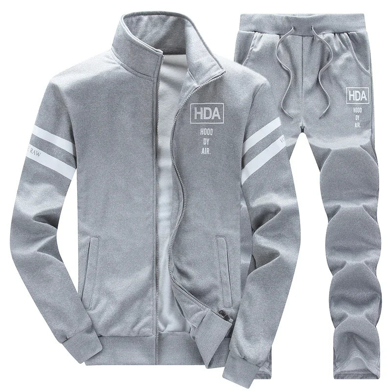 Men Winter Tracksuit Hoodies Casual Thick Fleece Jackets and Pants