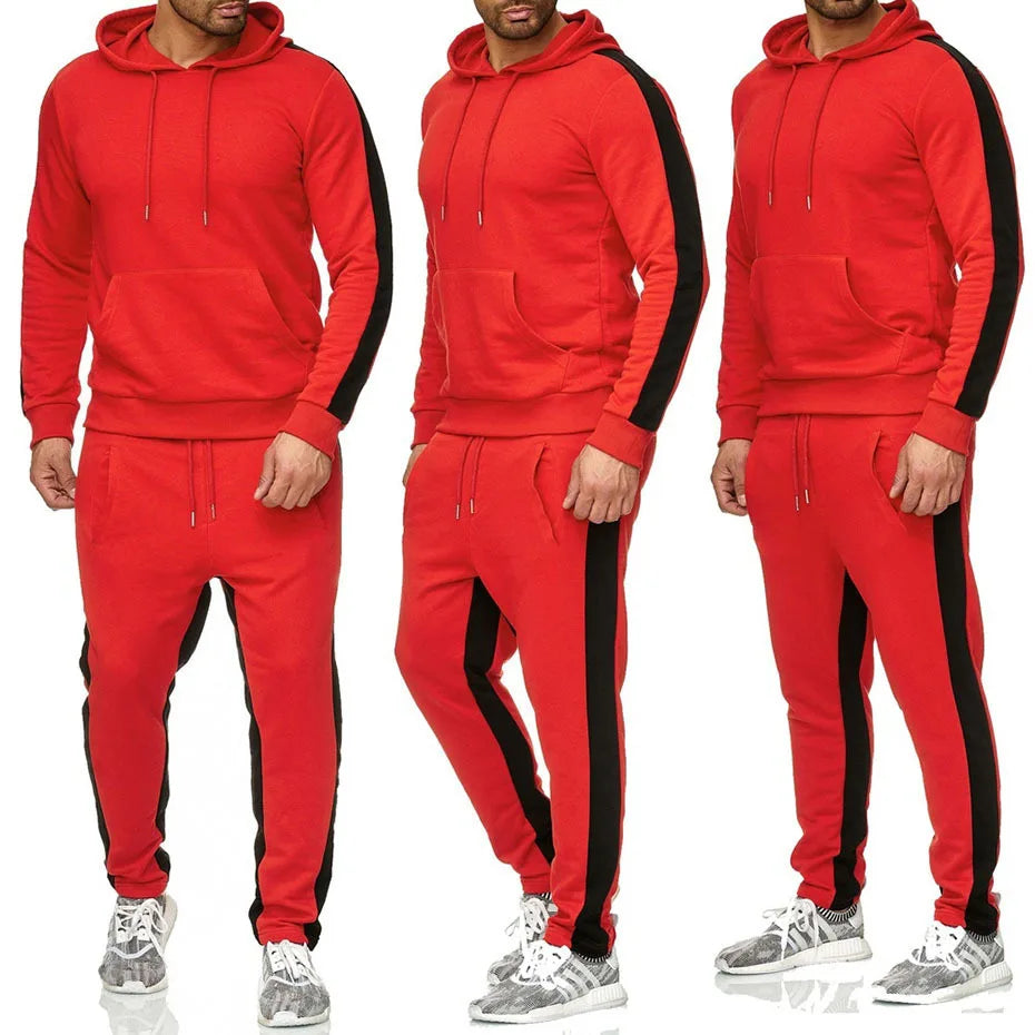 Men's 2 Piece Tracksuit Color Block Sweatsuit Stripes Casual Sportswear