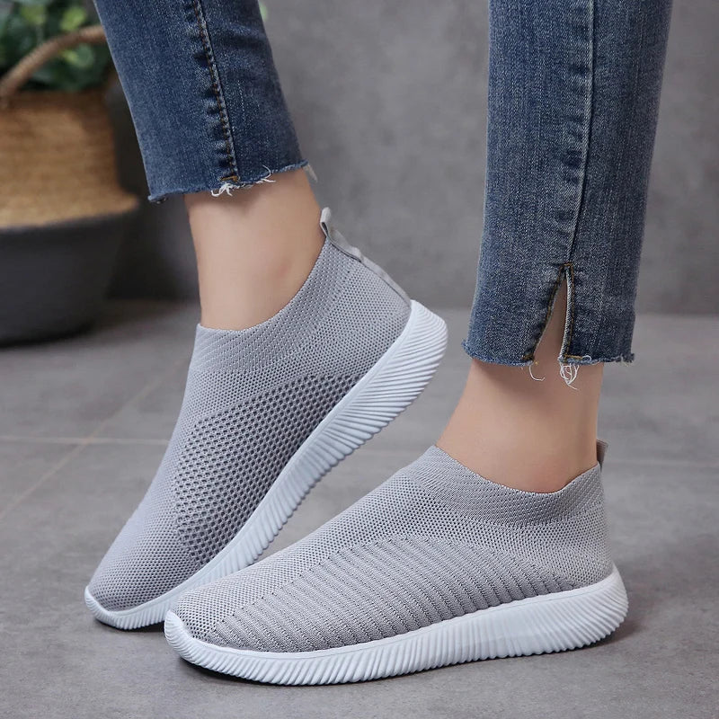 VIP Knitted Sneakers for Women Slip on Breathable Mesh Casual