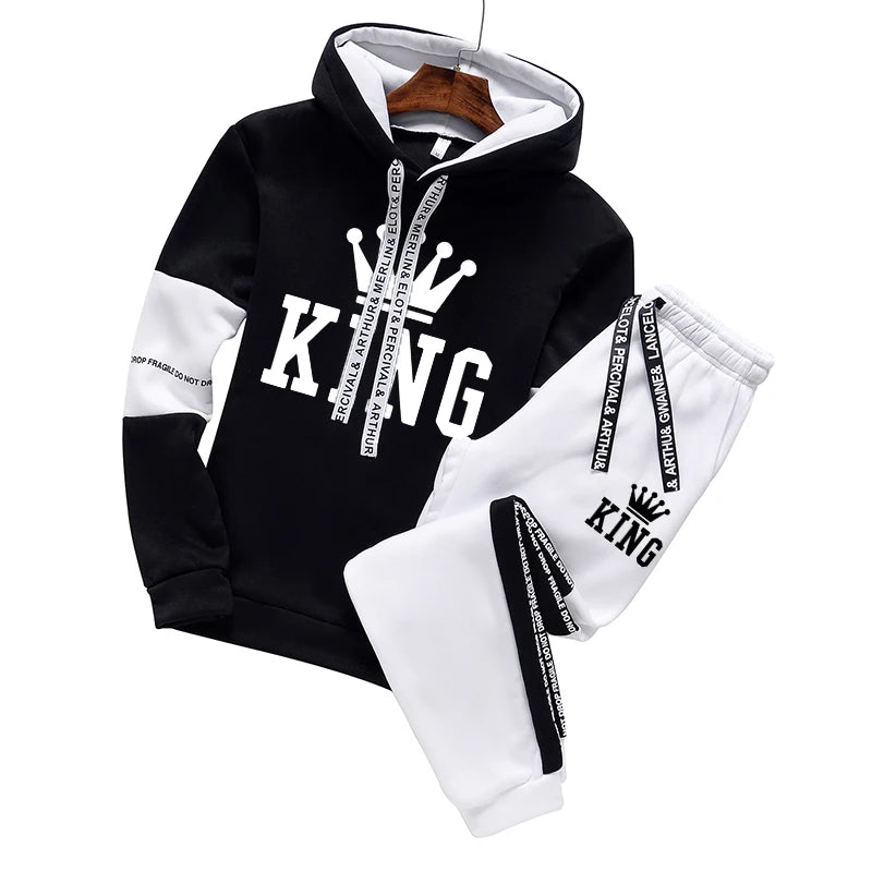 New Men's Tracksuit Set High Quality Hoodies And Sweatpants Casual Sports