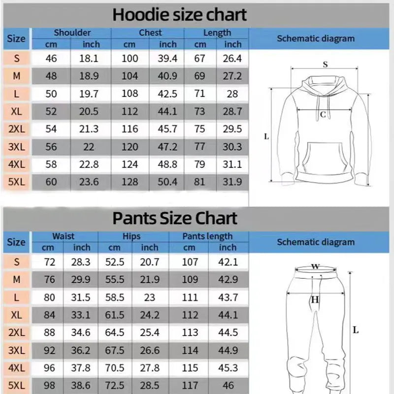 Tracksuit 2 Pieces Unisex Outdoor Sport Hoodies Cotton