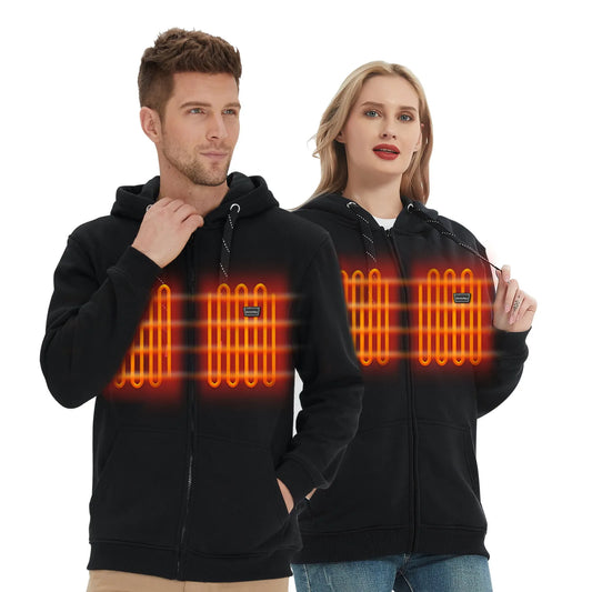 Zip Up Heated with Battery Pack Men Women Hoodie