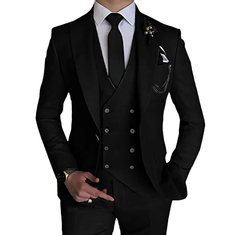 New Mens Business Solid Color 3 Pcs Set Dress Suite