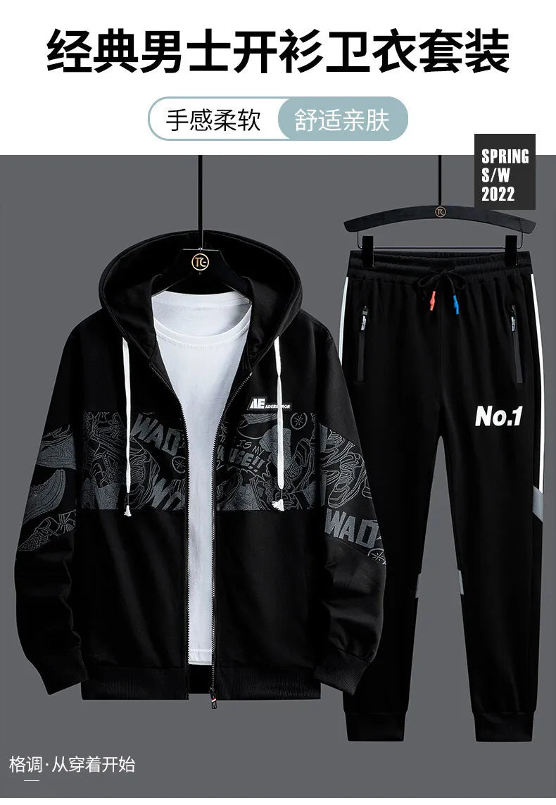 2024 Spring Men Hoodie Tracksuit 2 Piece Streetwear