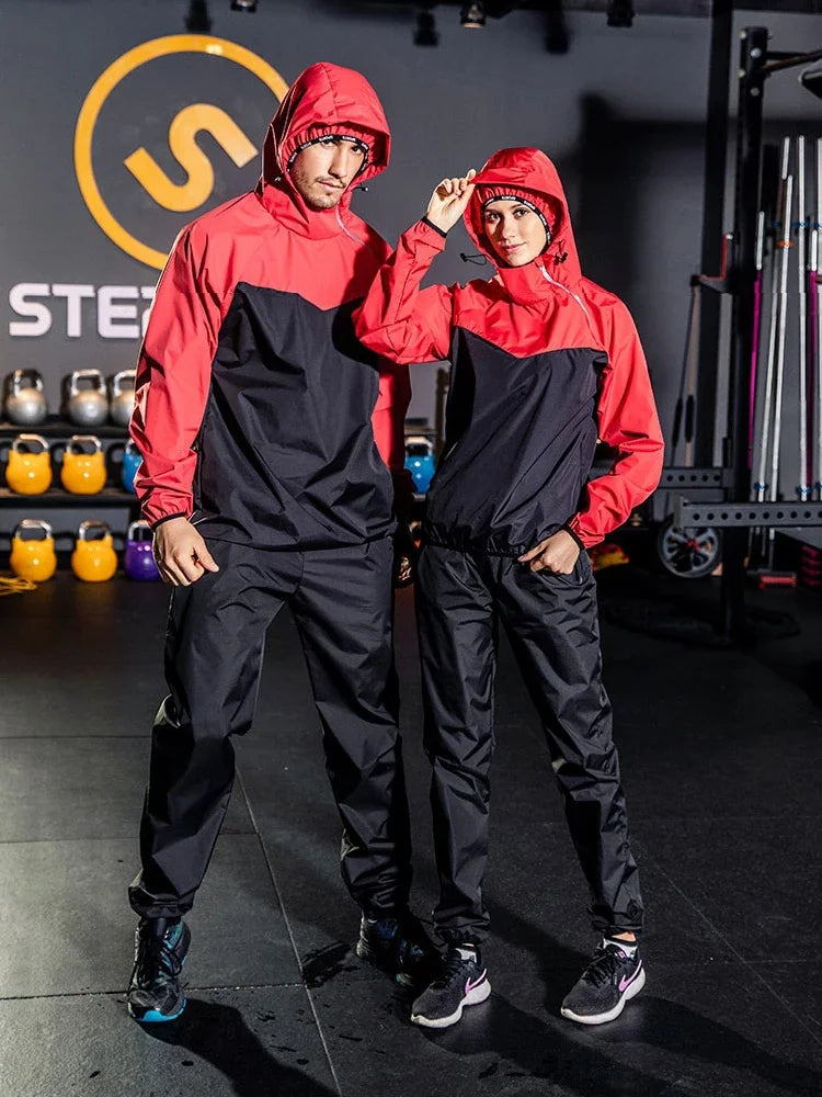 Sauna Suit Men and Women Wieght Loss Gym Clothing Set Pullover Hoodies