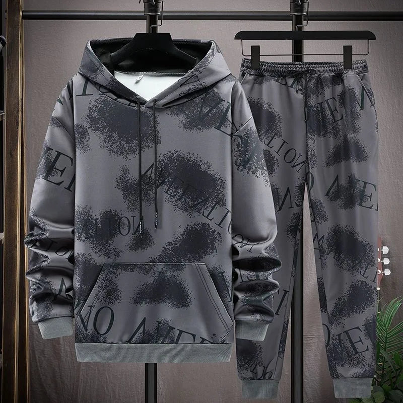 New Fashion Trend Camouflage Hoodie Set Men's Casual Relaxed Comfortable High Quality