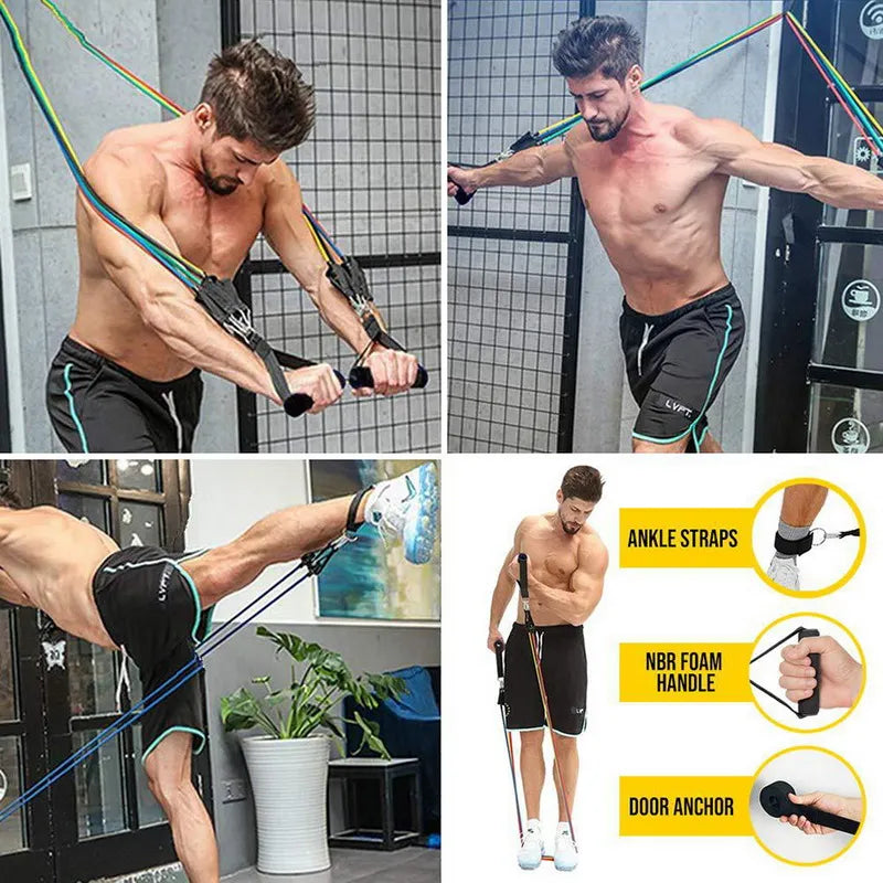 Resistance Band Set Exercise Door Anchor Legs Ankle Straps