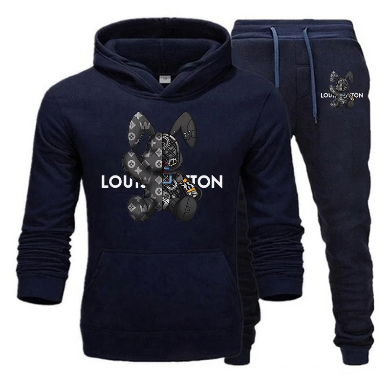 Men Classic Style Tracksuit Hoodie + Jogging Pants Outfits Casual High Quality Clothing