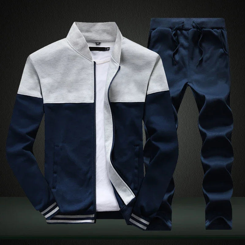 Men Tracksuit Zip Up clothing 2 Pieces Sets