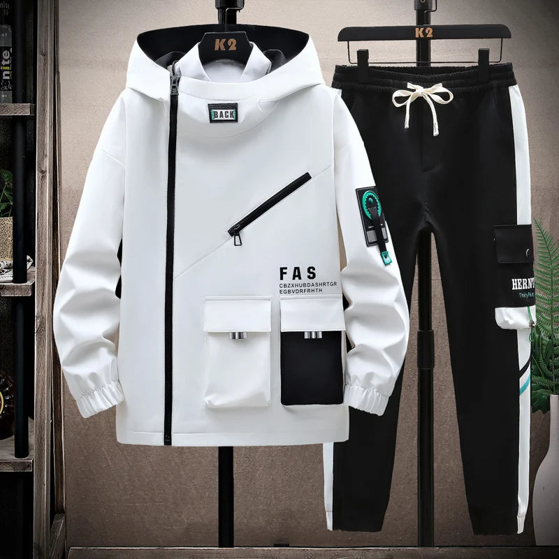 Casual Men Tracksuit  Fashion Outfits Hoodie pullover pocket jacket Sweatpants