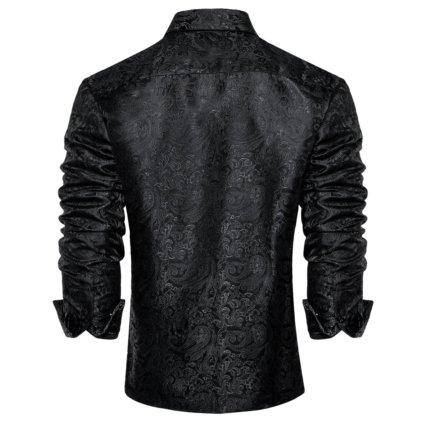 Men's Paisley Silk Dress Casual Luxury Designer Shirt