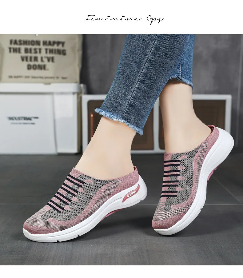 Slip on Casual Flats Comfortable Walking Sneakers Non Slip Plus Size