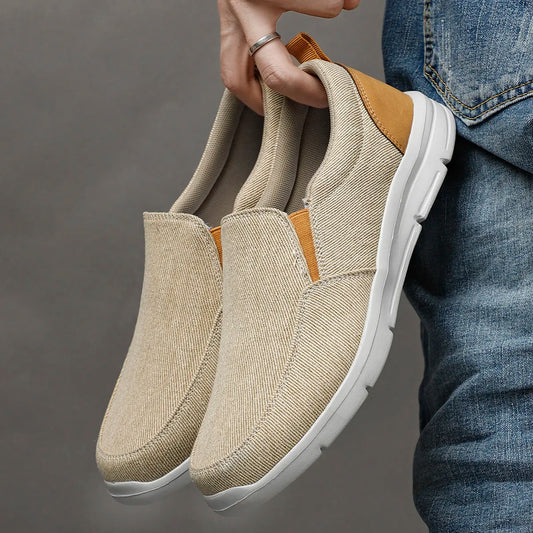 Men Canvas Breathable Comfortable Outdoor Slip On Walking Sneakers