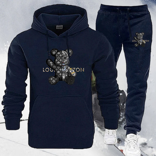 Men's Luxury Lightweight Hoodie Athletic Tracksuit Pullover + Sweatpants