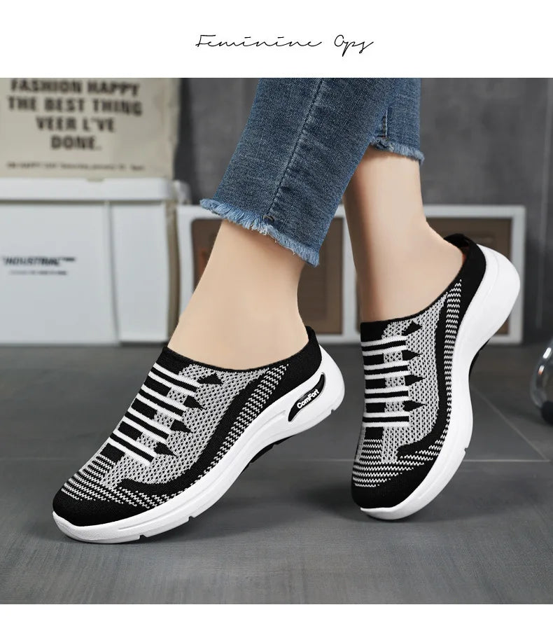 Slip on Casual Flats Comfortable Walking Sneakers Non Slip Plus Size