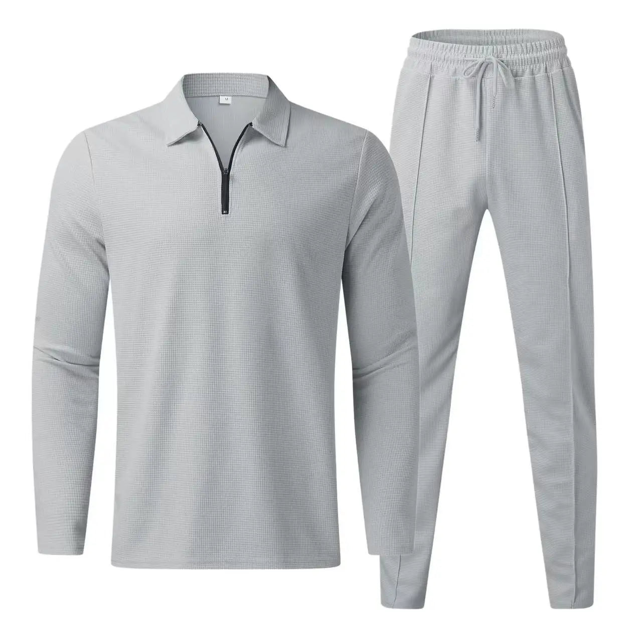 Fashion Solid Color Men's Casual Comfortable High-Quality Two-Piece Set