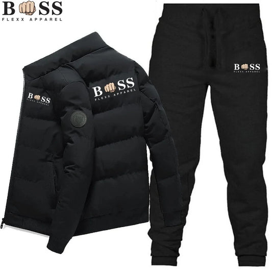 2024 Fashion Winter Apparel Men's Warm Windproof High Quality Zipper Jacket and Pants