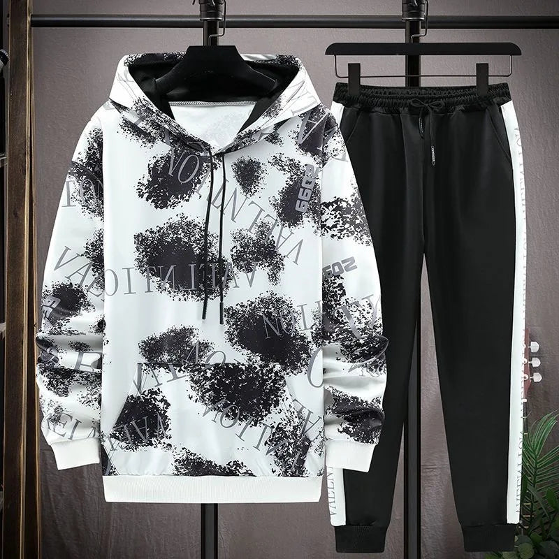 New Fashion Trend Camouflage Hoodie Set Men's Casual Relaxed Comfortable High Quality