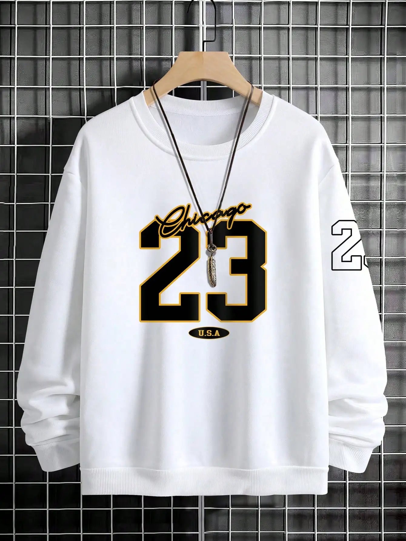 Letter Design Men's Street Style Fleece Sweatshirts Pullovers