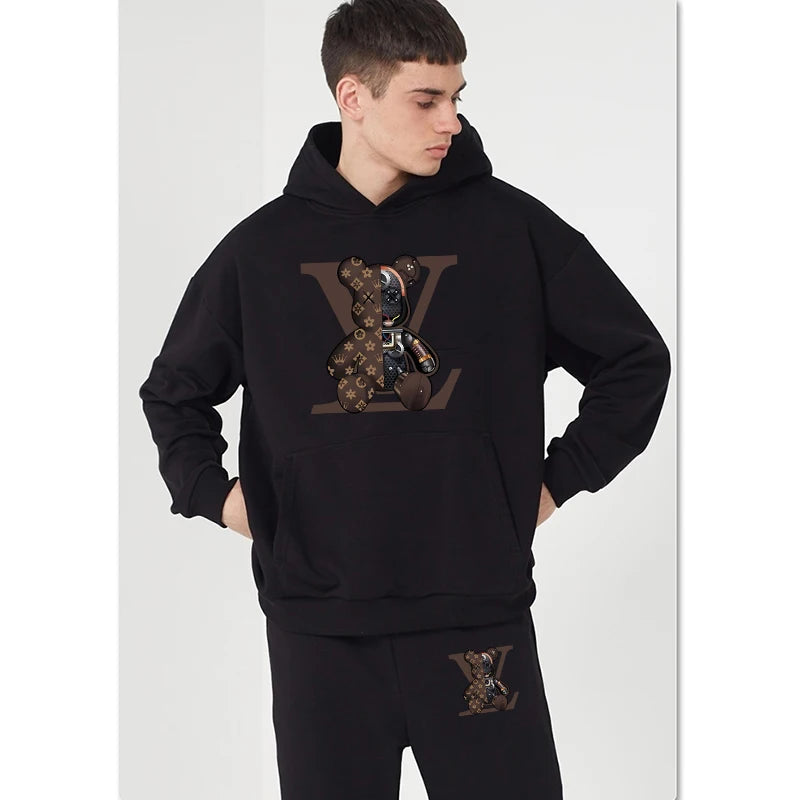 Men Classic Style Tracksuit Hoodie + Jogging Pants Outfits Casual High Quality Clothing