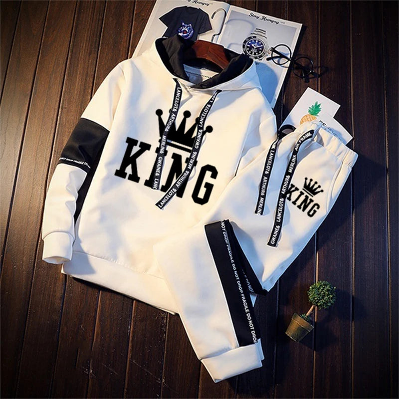 New Men's Tracksuit Set High Quality Hoodies And Sweatpants Casual Sports